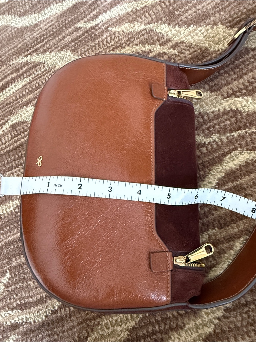 Anya Hindmarch Small Vere Crossbody in Dark Cedar Suede & Leather - Picture 12 of 12
